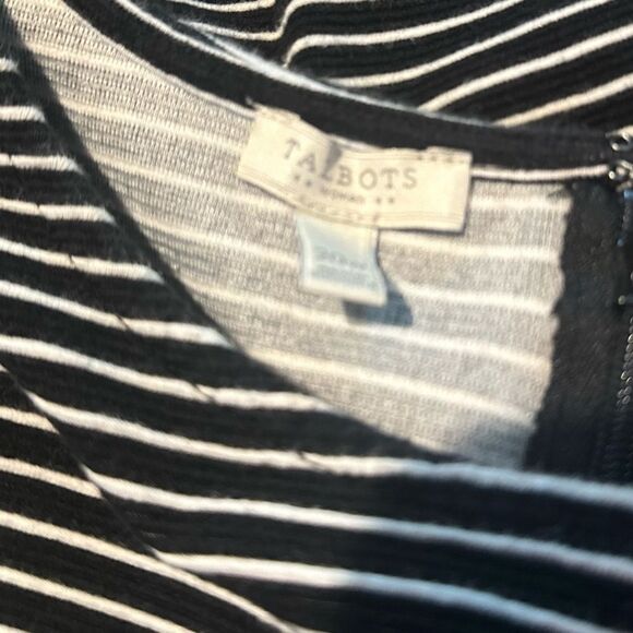 Talbots Black and White Striped Midi Dress - Picture 6 of 7